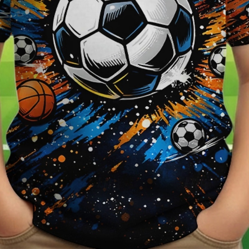 Para Meninos 3D Gráfico Futebol Americano Camisetas de futebol Camisa Camiseta Manga Curta Impressão 3D Verão Primavera Esportes Moda Roupa de rua Infantil 4-12 anos Gola Redonda Casual Diário Ao ar de 2026 por $14.49 –P3