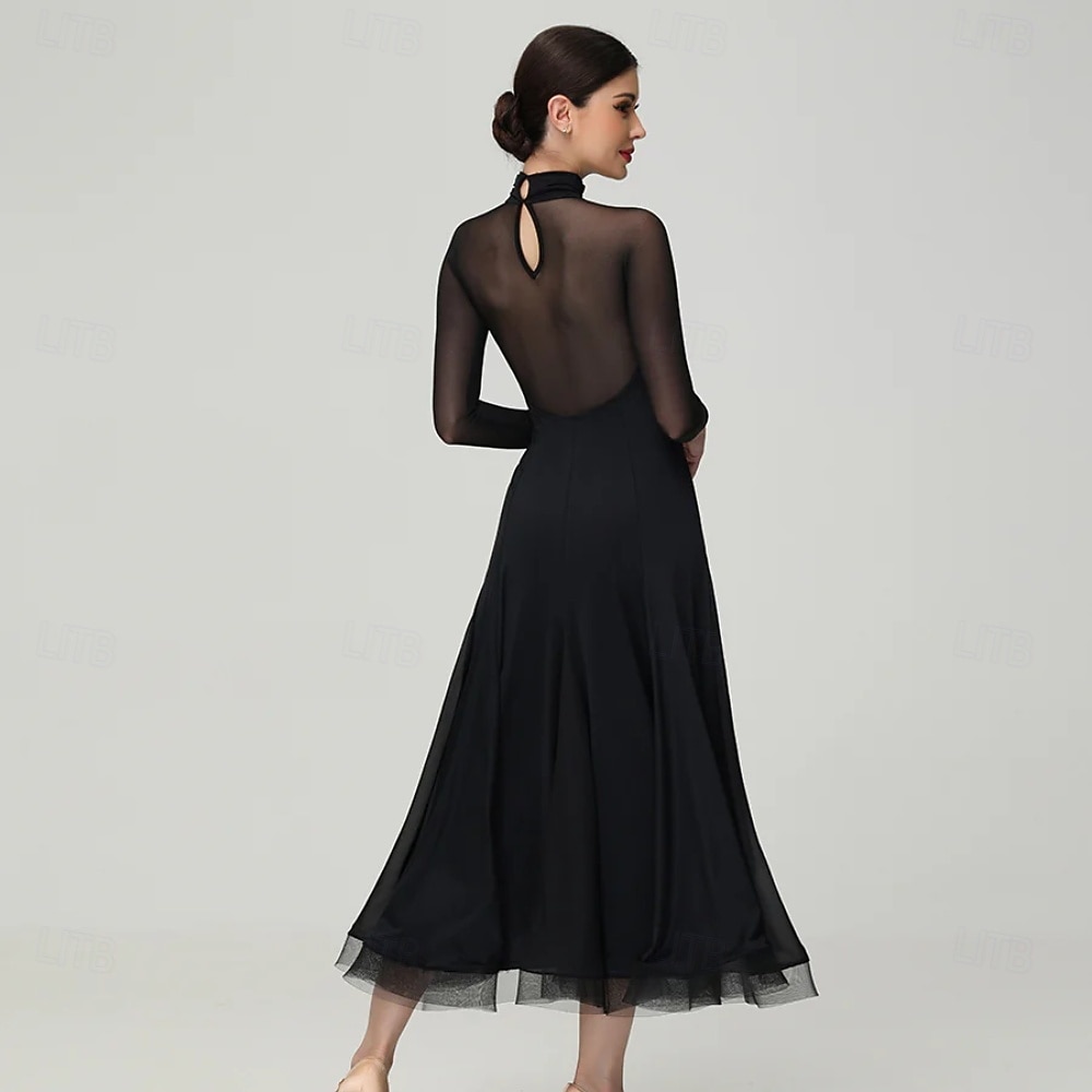 Επίσημος Χορός Φόρεμα Πλισέ Καθαρό Χρώμα Κόψιμο Γυναικεία Πάρτι Εκπαίδευση Επίδοση Μακρυμάνικο Ψηλό Σπαντέξ Πολυεστέρας 2026 - $221.19 –P2