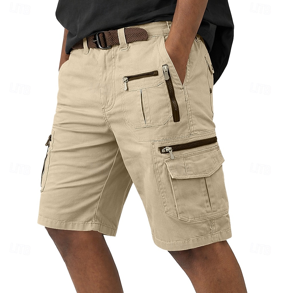 Men's Tactical Cargo Cargo Shorts Shorts Casual Shorts Pocket Elastic Waist Plain Calf-Length Casual Outdoor Streetwear Fashion Streetwear Orange Brown Inelastic 2026 - $35.99 –P7