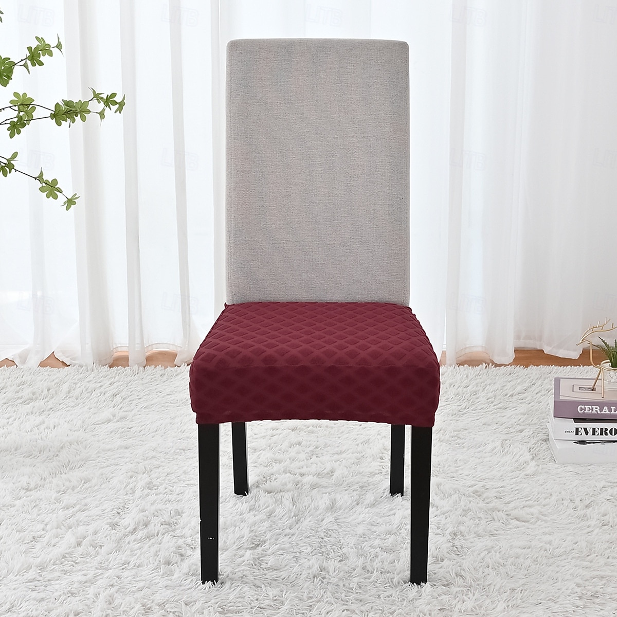 Strečový žakárový diamantový potah na sedák s elastickým potahem, dvojité elastické pásky, prachotěsný chránič sedáku do jídelny, kuchyně, hotelu 2026 - $8.99 –P11