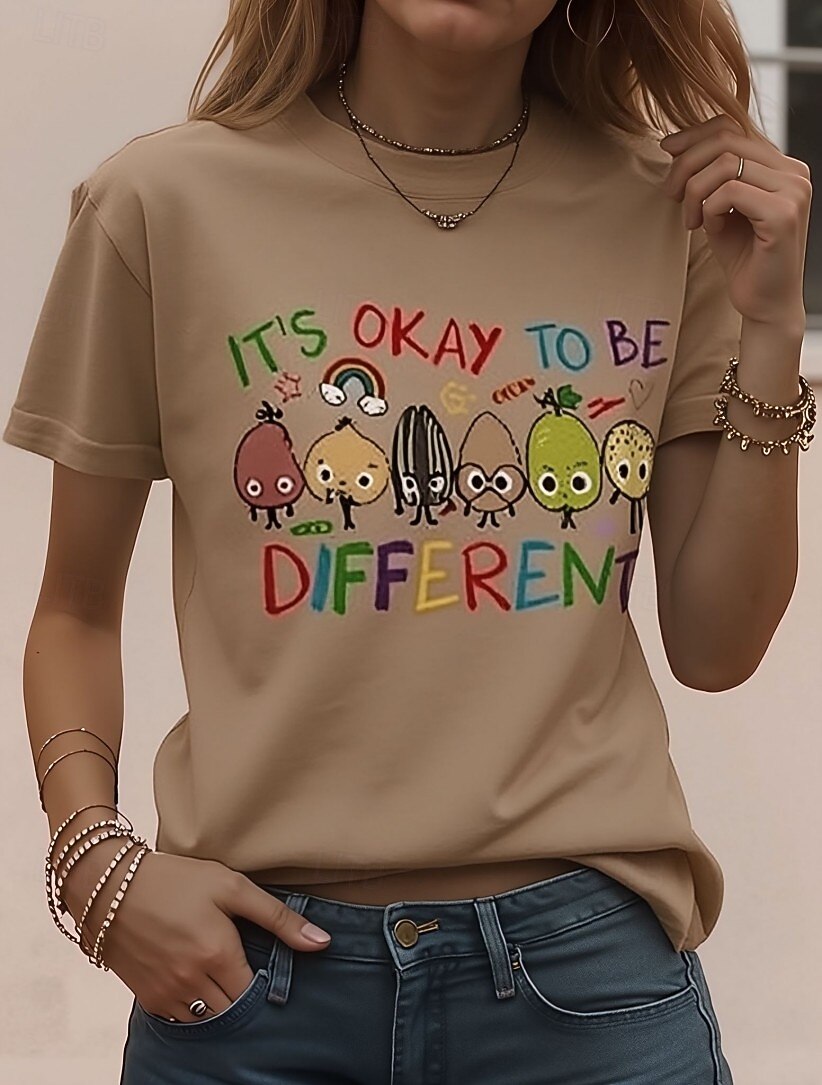 Women's T Shirt Print Graphic Animal Vintage Stylish Classic Short Sleeve Crew Neck Round Neck Regular Tops Daily Weekend Pink Brown Rainbow Summer Spring 2026 - $22.99 –P1