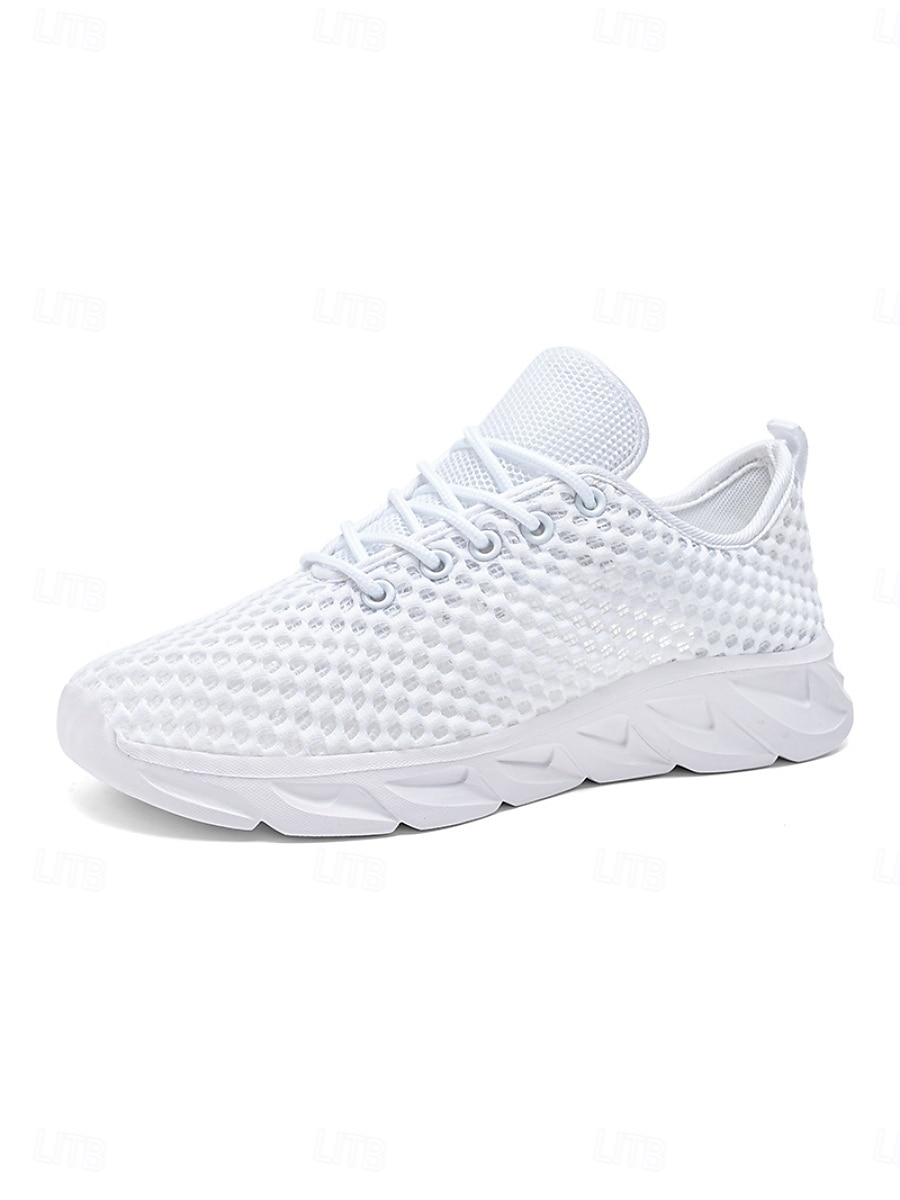 scarpe da corsa da donna in rete traspirante bianca, scarpe da passeggio leggere con lacci per jogging, viaggi, palestra &comfort quotidiano del 2026 a $34.99 –P1