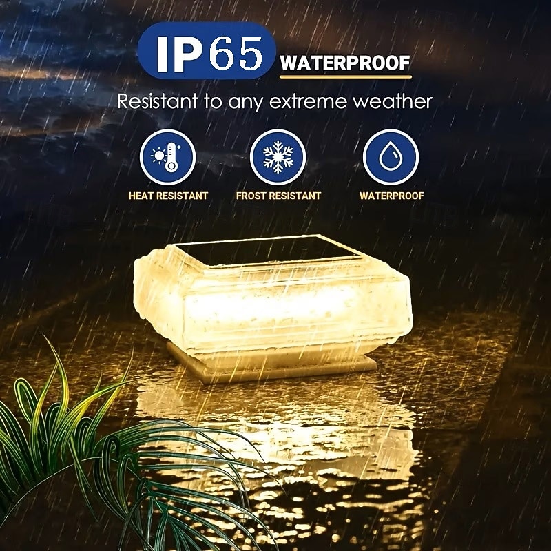 2PCS Solar Post Light Solar Fence Post Lights Outdoor Waterproof Solar Powered with Warm White for Garden Patio Porch Lighting 2026 - $46.99 –P6