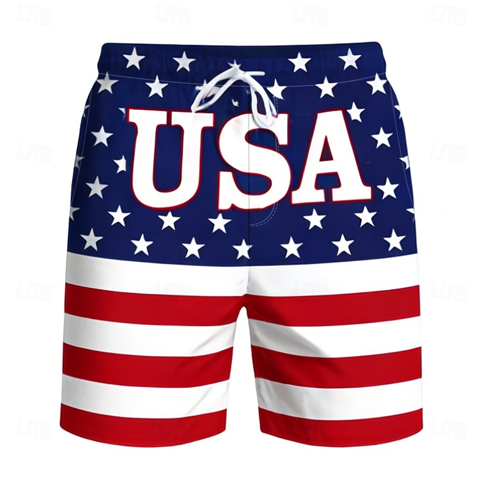Bărbați 4 iulie - 250 de ani de existență a Statelor Unite Steagul SUA Patriotic Boxeri înot Pantaloni Scurți de Înot Pantaloni Scurti Talie medie Casual Concediu Buzunare laterale Căptușeală din 2026 - $20.99 –P6