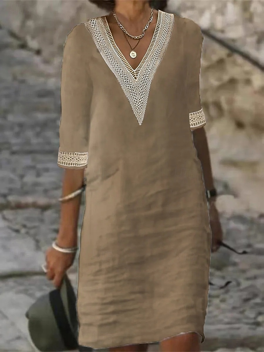 Per donna Abito al ginocchio Abito Bianco Elegante Moda Moderno All'aperto Vacanza Uscire Vestibilità regolare Semplice Senza Maniche Scollo a V Blu Nero Bianco Giallo Estate Primavera del 2026 a $25.99 –P3