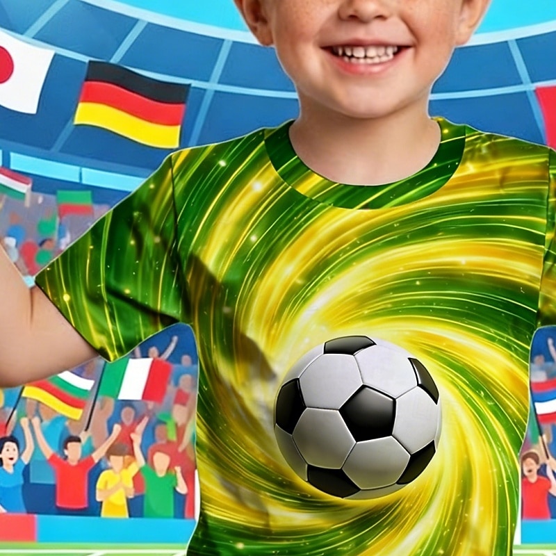 Boys' 3D Graphic Football Soccer T Shirts T shirt Tee Short Sleeve 3D Print Summer Spring Sports Fashion Streetwear Kids 4-12 Years Crew Neck Casual Daily Outdoor Regular Fit 2026 - $14.49 –P2