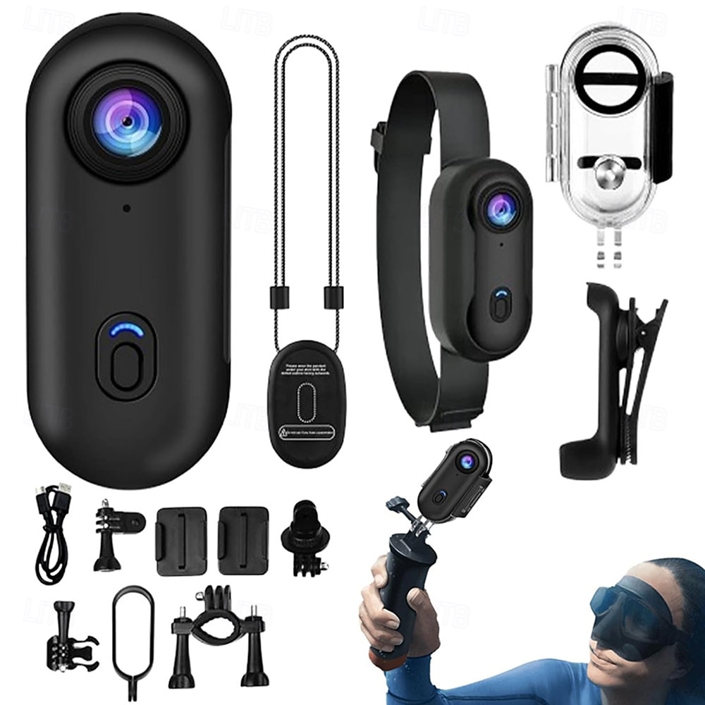 Action Camera, 1080P Waterproof Thumb Recorder, Portable Outdoor Sports Camcorder with Sturdy Clip Mount Housing and Hands Free Activity Capture Function, Ideal for Motorcycle Cycling Hiking Travel 2026 - $122.99 –P1