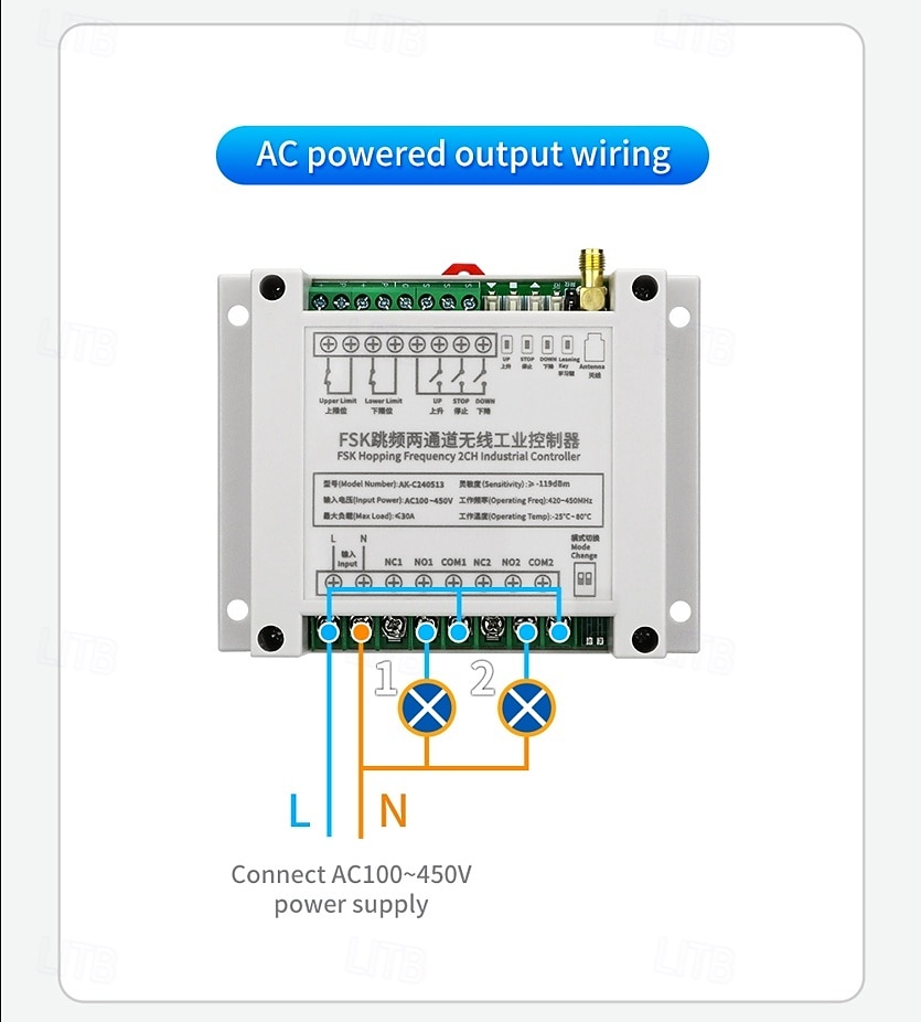 AC100V-400V 2CH Hopping Frequency 30A Remote Control Switches 220V 2Relay Receiver 2026 - $66.99 –P10