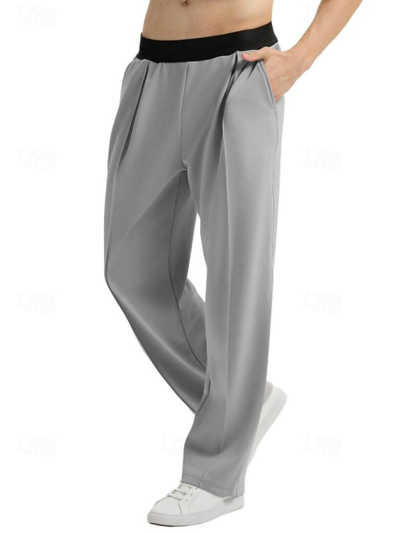 Homme Pantalons Pantalon décontracté Avec Poches Taille Élastique Bloc de Couleur Confort Longueur complète Quotidien Maison Extérieur Simple Style Classique Noir bleu marine Non Elastique de 2026 ? $21.99 –P1
