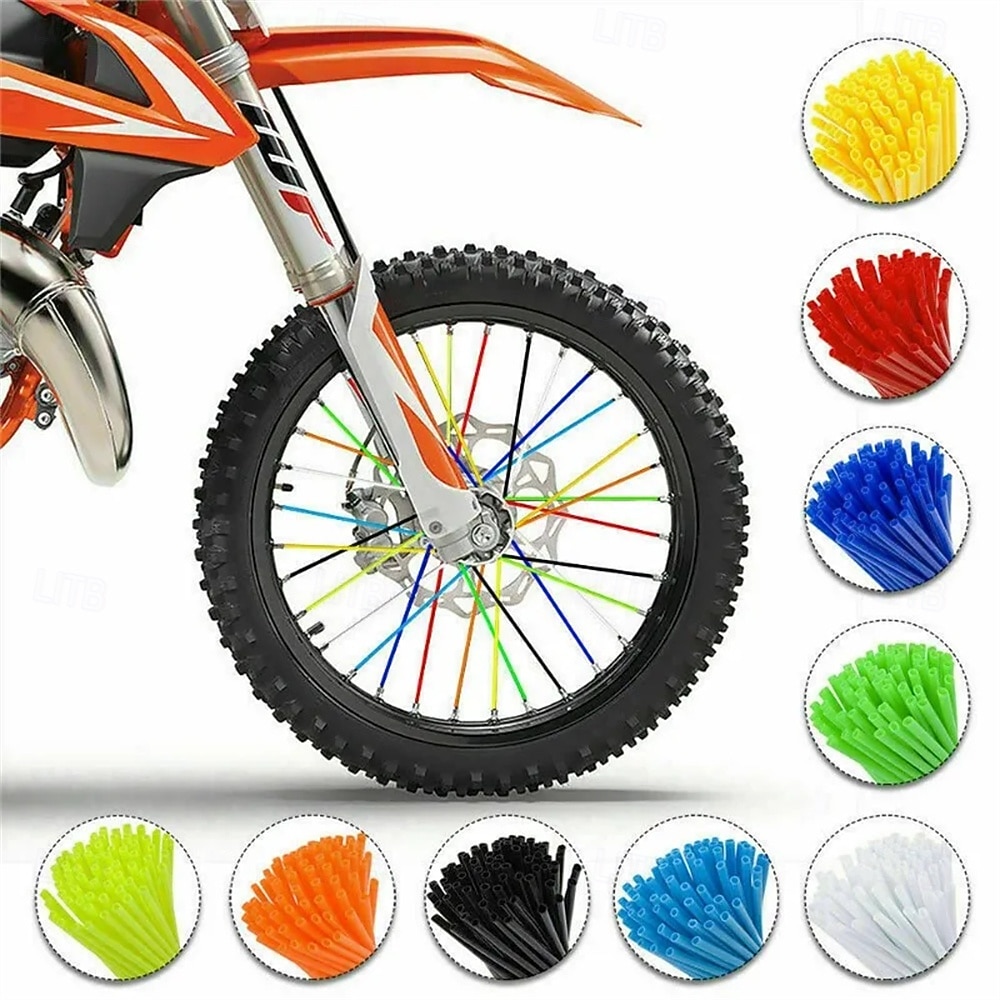 72 db-os 24 cm-es univerzális küllővédő huzat motorkerékpár keréktárcsa küllővédő készlet motocross kerékpárhoz 2026 - $9.99 –P1