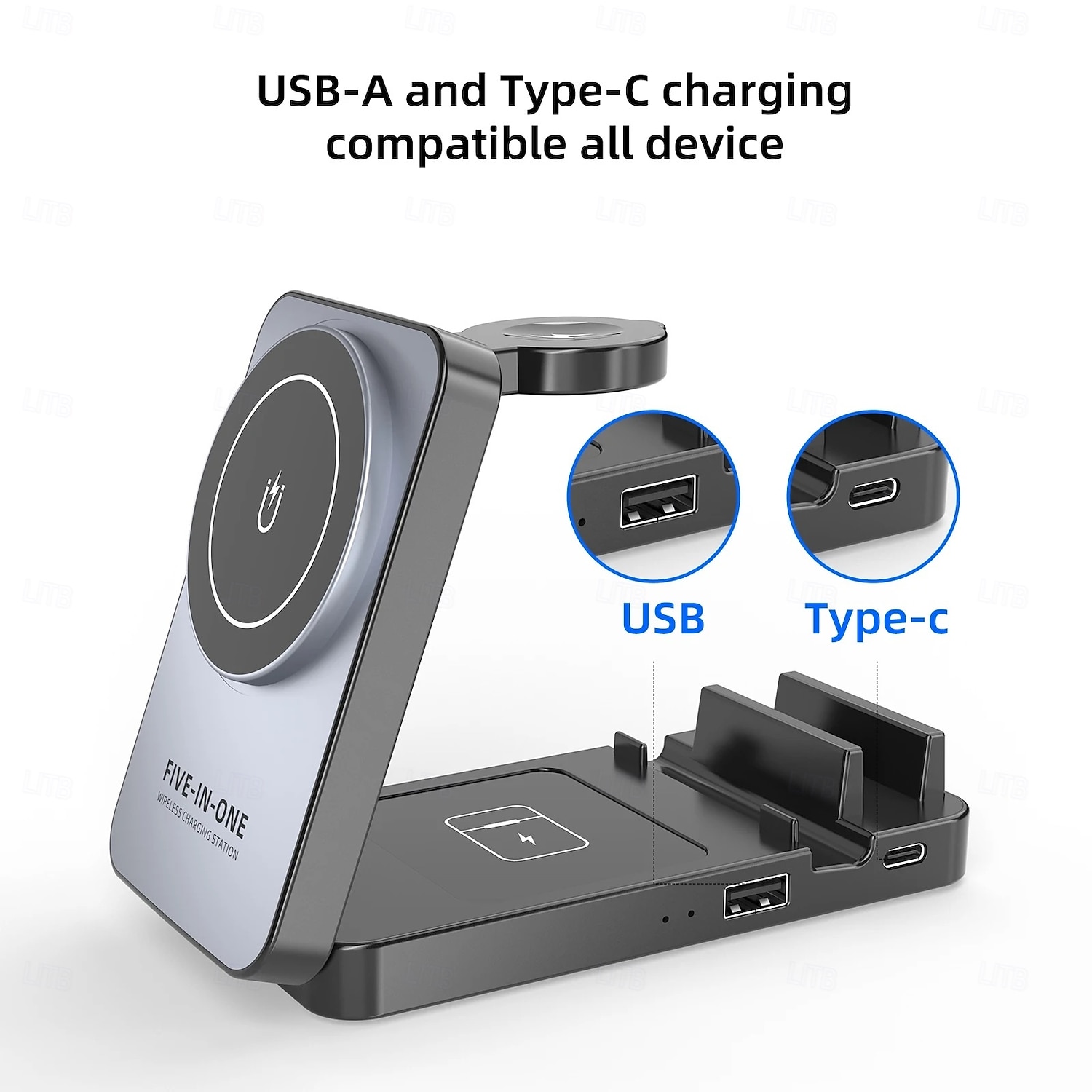caricabatterie wireless per iPhone 17 16 15 14 13 12 11 x 8, stazione di ricarica 5 in 1 per Apple Watch 10/9/8/7/6/5/4/3/2/SE/Ultra/Ultra del 2026 a $43.99 –P4