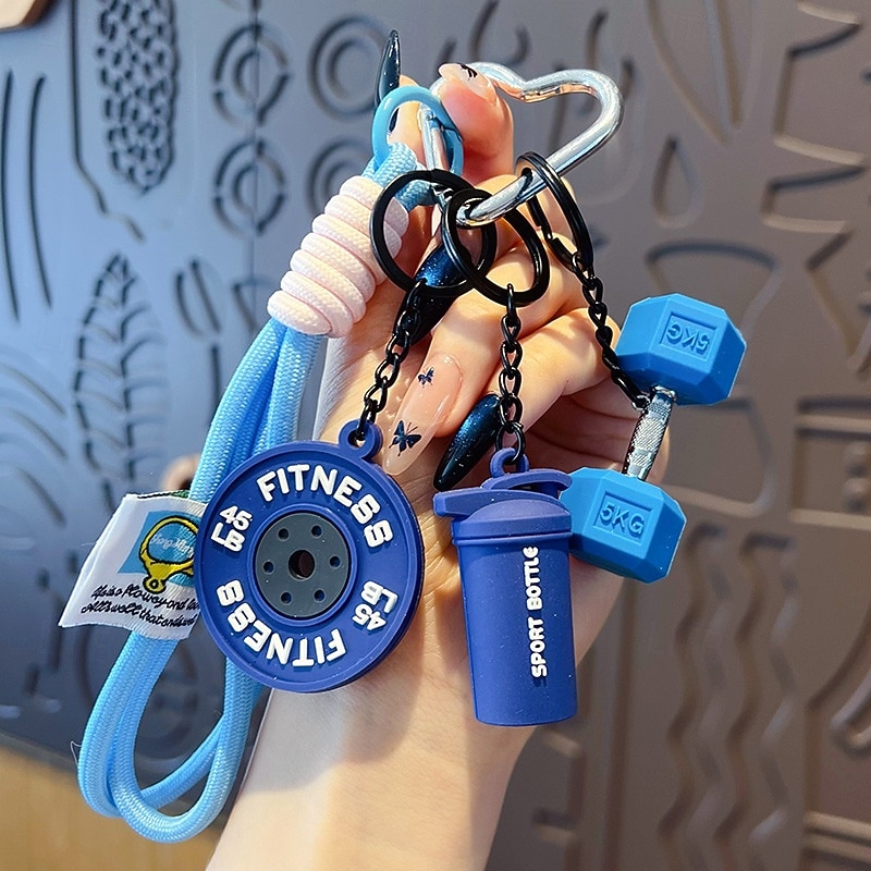 DIY Mini Gym Barbell Plate Keychain, Creative Fitness Weight Plate Keyring Pendant, Sport Lover Key Chain for Car Keys, Bag Charm, Couple Gift, Gym Lover Accessories 2026 - $9.99 –P6