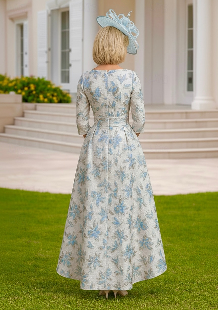 Krój A Sukienka wysoko-niska Lekko nad kolana Sukienka na imprezę Sukienka koktajlowa Sukienka dla gościa weselnego Sukienka dla matki panny młodej Rękaw 3/4 W serek Łódeczka Elegancja Zabytkowe 2026 - $182.99 –P3