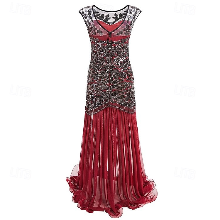 Rugido 20s 1920s Hasta el Tobillo Vestidos Vestido de noche Vestido de fiesta de graduación Sin Mangas El gran Gatsby Tallas Grandes Invitado a la boda Lentejuelas Disfraz Mujer Carnaval Mascarada 2026 - $62.99 –P9
