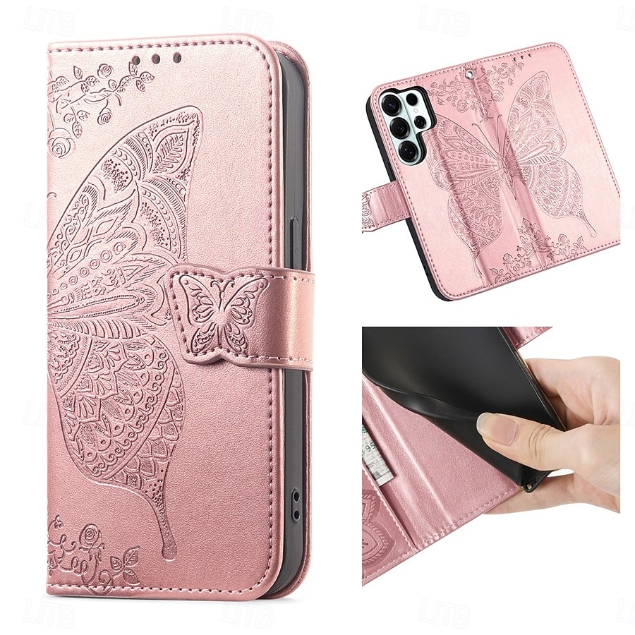Phone Case For Samsung Galaxy S26 S26 Plus S26 Ultra Wallet Case Flip Cover with Wrist Strap Kickstand Butterfly Retro TPU PU Leather 2026 - $14.99 –P19