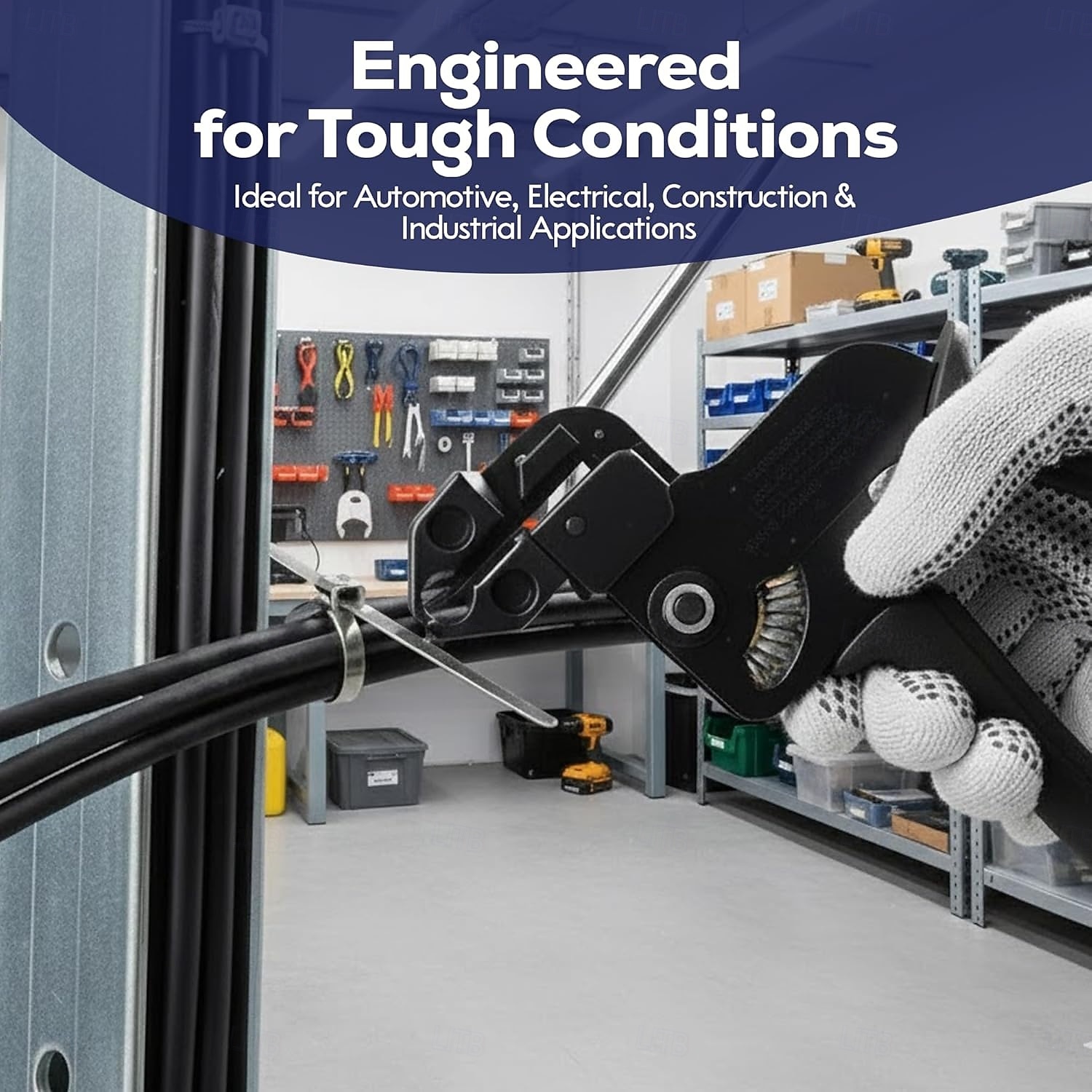 Пистолет для кабельных стяжек из нержавеющей стали со 100 металлическими стяжками длиной 11,8 дюймов, специальный инструмент для затягивания и обрезки стальных стяжек, детали для забора из 2026 - $42.99 –P8