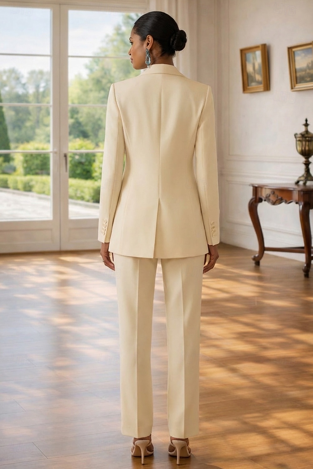 Per donna Abiti da 3 pezzi Formale Ospite di nozze Crepe Elasticizzato Elegante Vintage Semplice Manica Lunga Lunghezza al pavimento Risvolto a punta del 2026 a $201.29 –P3