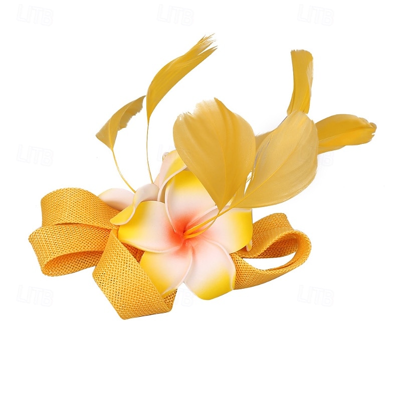 fascinators Linfrø Bryllup Bursdag Årgang søt stil Retro Rød Med Fjær Blomst Hodeplagg Hodeplagg 2026 - $17.49 –P14