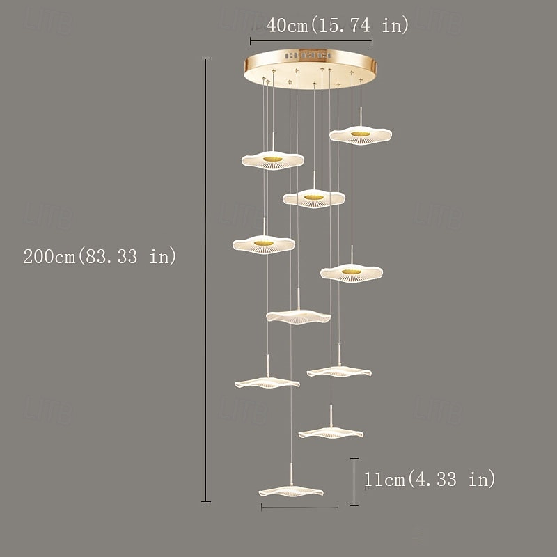 Moderne LED-Pendelleuchten aus Acryl, kompatibel mit Wohnzimmer, Esszimmer, Treppenhaus, Kronleuchter, Wohnaccessoires, Hängeleuchten, Pendelleuchten 2026 - $279.99 –P2