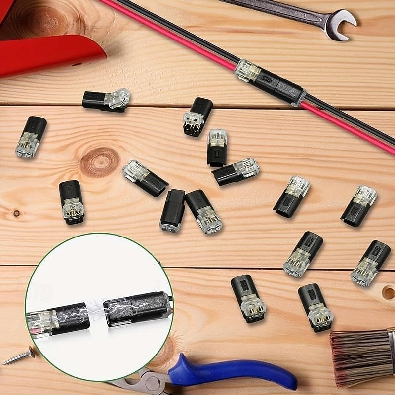 Conector de enchufe de doble cable con hebilla de bloqueo, conectores rápidos de cable con bloqueo ignífugo, adecuados para reparaciones de emergencia, cableado doméstico y automotriz, fáciles de 2026 - $17.99 –P5
