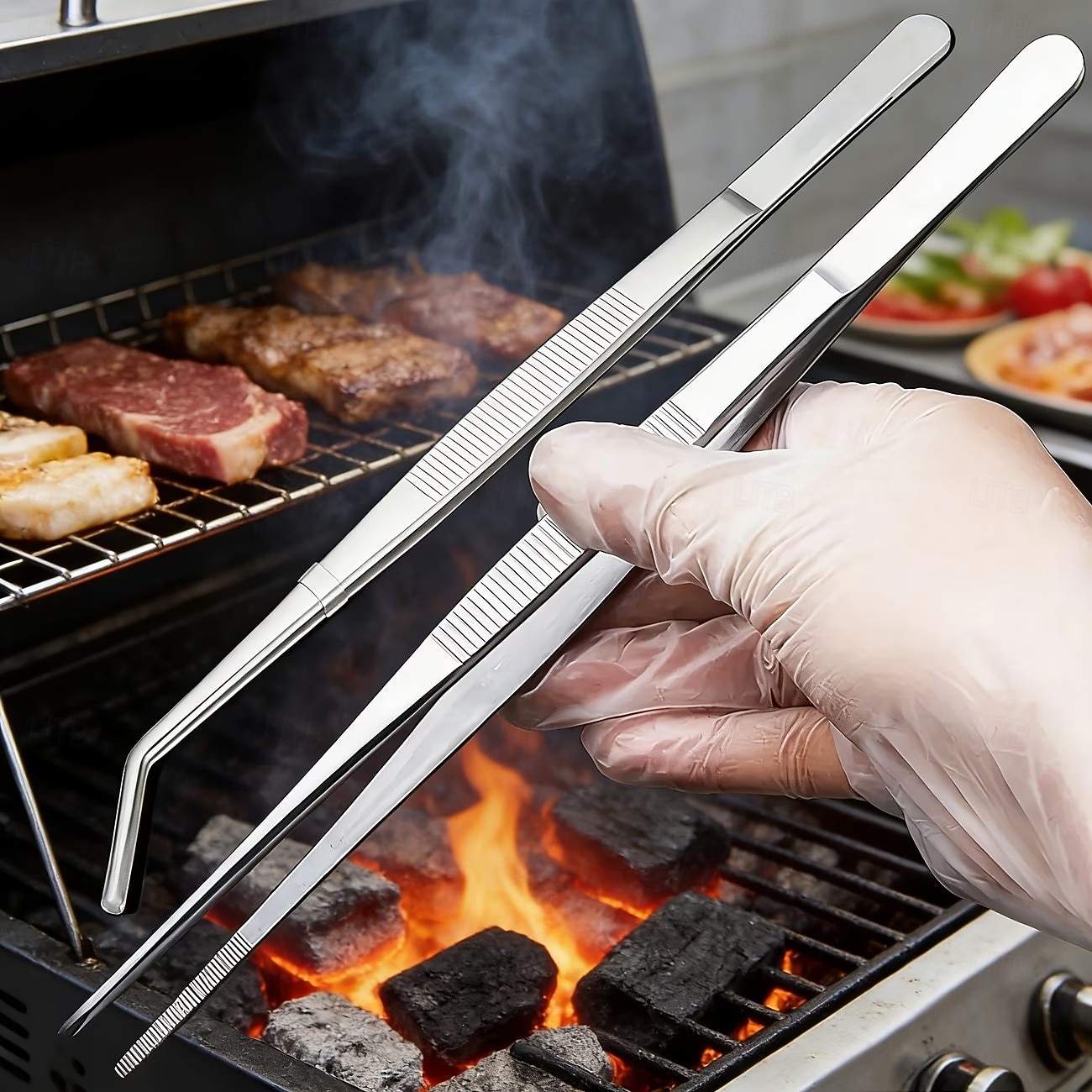 2PCS Stainless Steel Cooking Tongs, Barbecue Tongs, Food Clips, Suitable for Salad, Vegetables, and Meat, High-Quality Stainless Steel, Durable and Easy to Clean, Space-Saving, Practical Kitchen Tools 2026 - $9.99 –P7