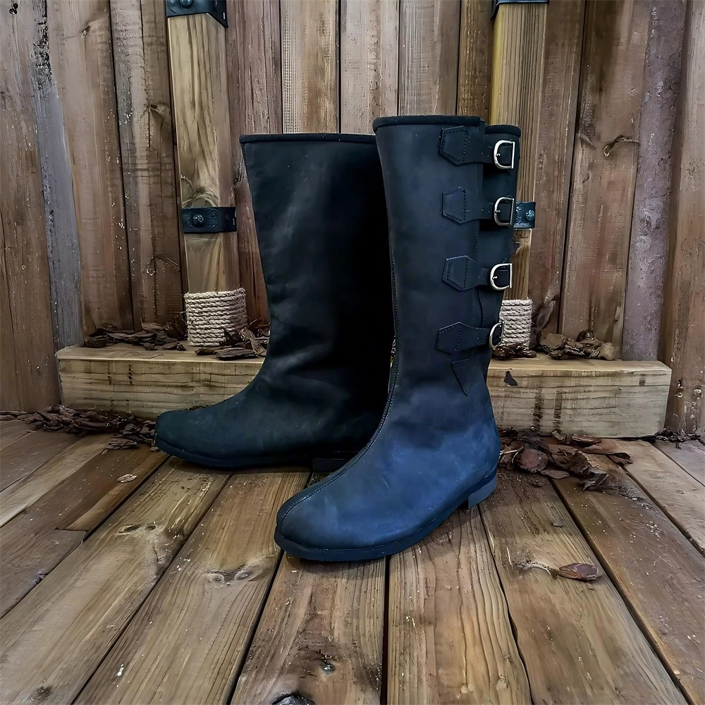 Retro Vintage Medieval Renaissance Boots Warrior Knight Ritter Ranger Buckle Fancy Dress Men's Halloween Carnival Event / Party Masquerade LARP Adults' Shoes 2026 - $74.99 –P6