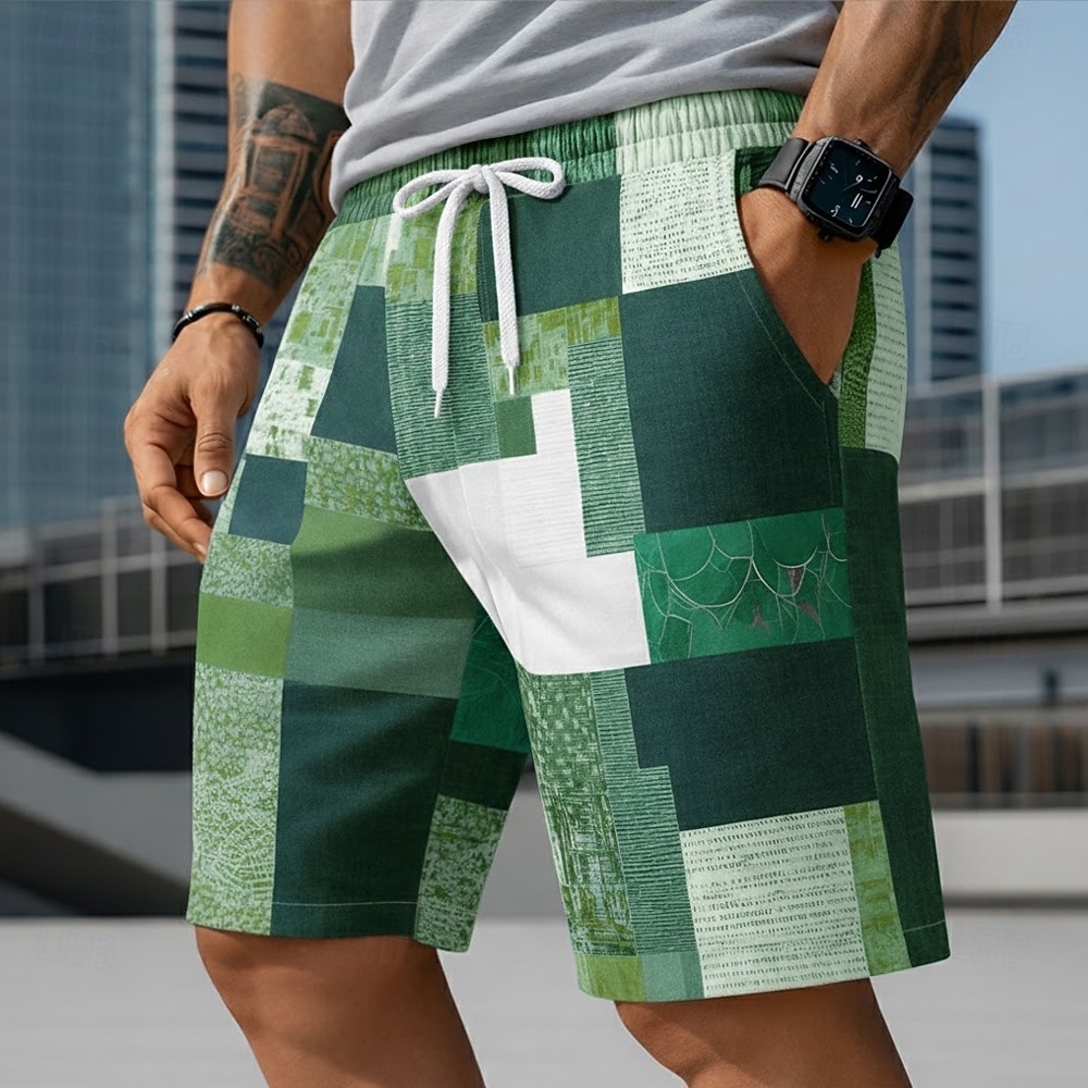 Per uomo Blocco di colori Patchwork Griglia / Plaid Costumi da bagno Pantaloncini da mare Pantaloncini da Surf Misura del girovita medio Moda Casual All'aperto Vacanza Abbigliamento Quotidiano Tasche del 2026 a $20.99 –P4