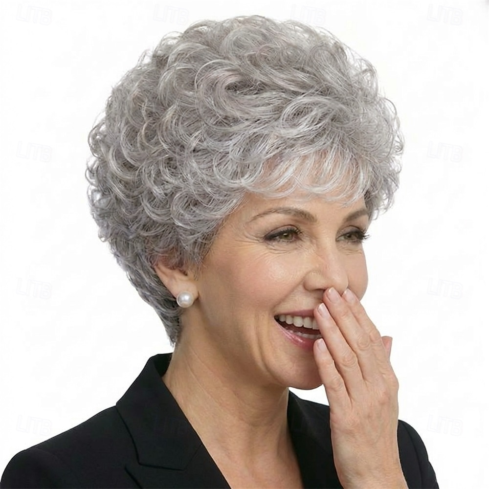 Perruque pixie courte argentée élégante pour femme - mèches douces et volume léger de 2026 ? $29.99 –P15