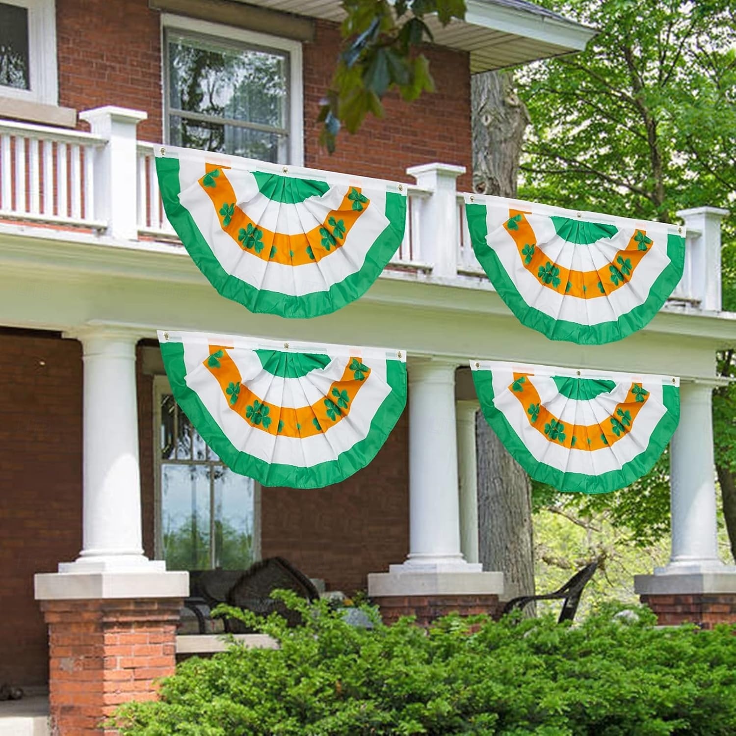 St Patrick's Day Fan Flag, Shamrock Design, Festival Half-Round Banner, Irish Party Decor, Green Clover Flag for St. Patrick's Day Celebration. 2026 - $7.99 –P3