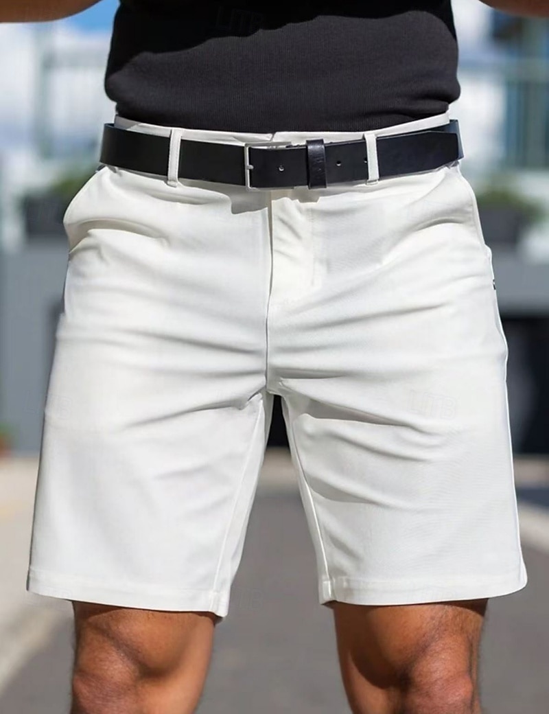 Per uomo Shorts Shorts eleganti Lavoro Pantaloncini casual Tasca Semplice Comodità Traspirante Lunghezza al ginocchio Casuale All'aperto Spiaggia Vacanza Moda Blu azzurro cielo Inelastico del 2026 a $26.99 –P3