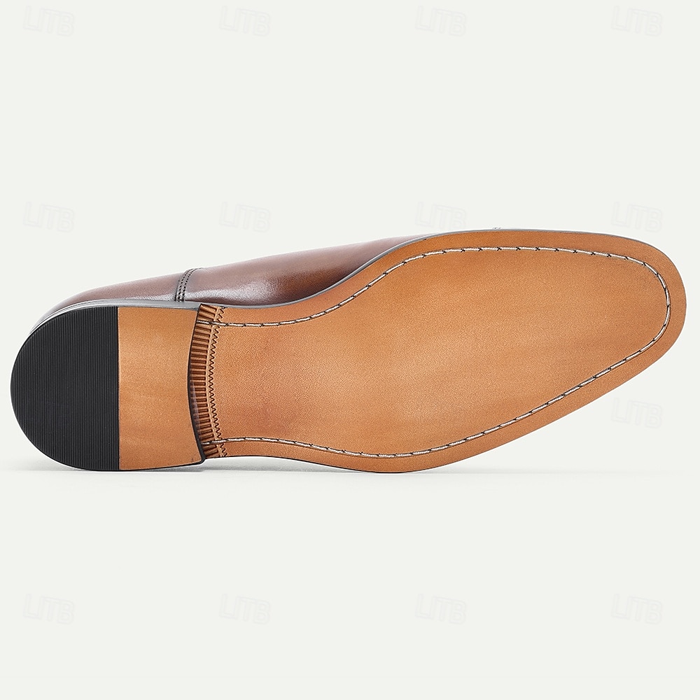 Pánské elegantní boty z prémiové kůže s překrytou špičkou – pravá hovězí kůže, elegantní formální design, pohodlný střih pro muže, ideální do kanceláře, na svatby, večírky a zvláštní příležitosti 2026 - $109.99 –P6