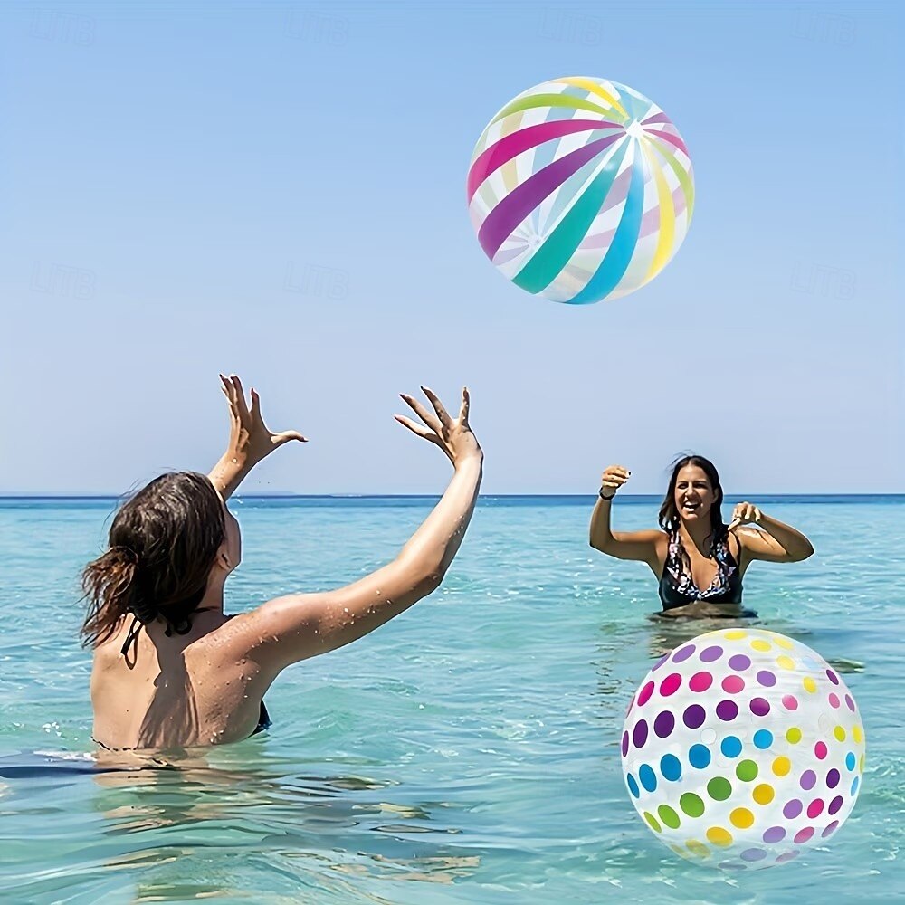 2PCS Polka Dot Beach Balls Inflatable PVC Water Play Balls with Colorful Stripes for Outdoor Pool, Swimming Pool, Beach Party Decoration and Outdoor Activities 2026 - $16.99 –P3