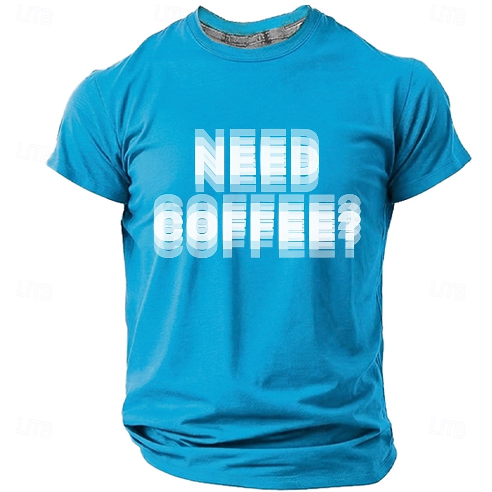 Men's NEED COFFEE? Funny Blurry Dizzy Effect Graphic T-Shirt Coffee Lover Gift Motion Blur Text Print Casual Short Sleeve Tee Office Humor Designer Clothing Apparel S M L XL XXL XXXL 2026 - $21.99 –P3