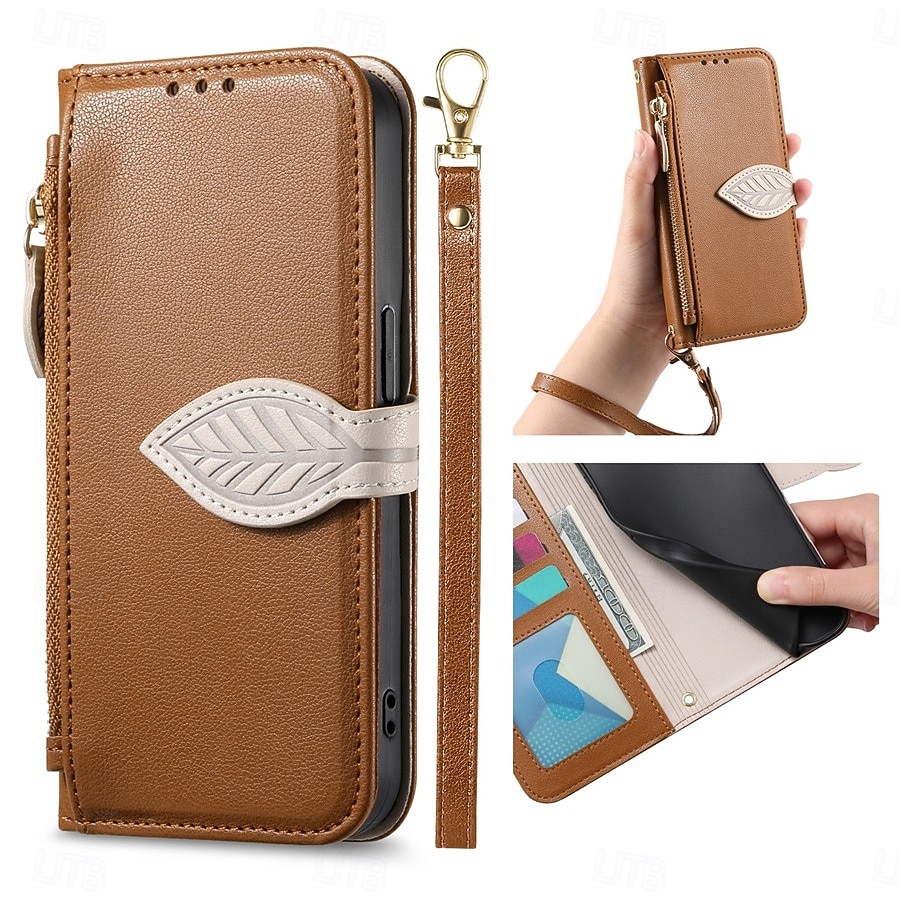 telefon Etui Til Samsung Galaxy S26 S26 Pluss S26 Ultra Lommebok-kortveske Flip deksel Glidelås med håndleddsstropp Støtte Kontor / Bedrift TPU PU lær 2026 - $17.99 –P2