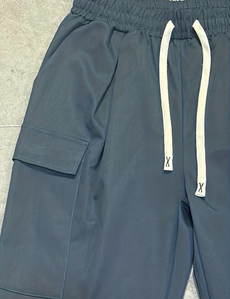 Men's Trousers Casual Pants Drawstring Pocket Plain Comfort Breathable Full Length Home Outdoor Streetwear Vacation Fashion Blue Khaki Inelastic 2026 - $31.99 –P5