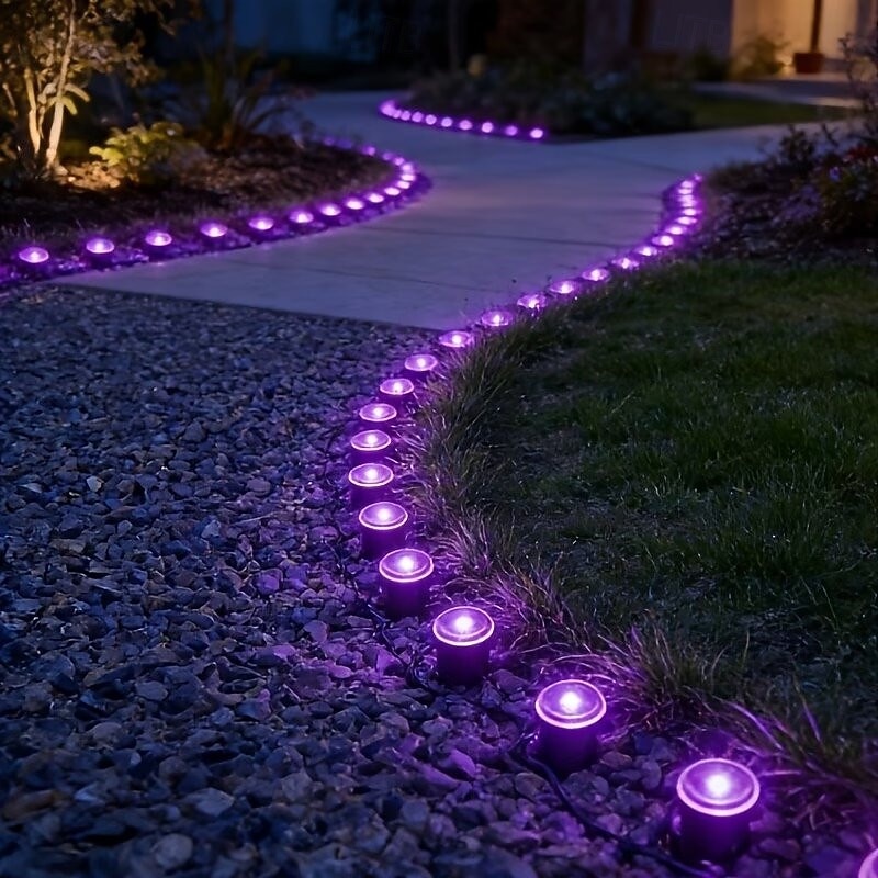 Solar-Powered Led Path Garden Lights  Purple Fairy Lights 30LED IP44 Waterproof  And Durable Recessed Outdoor Garden Lights Suitable For Decorative Lighting Of Walkways Lawns, Camping Parties 2026 - $34.99 –P12