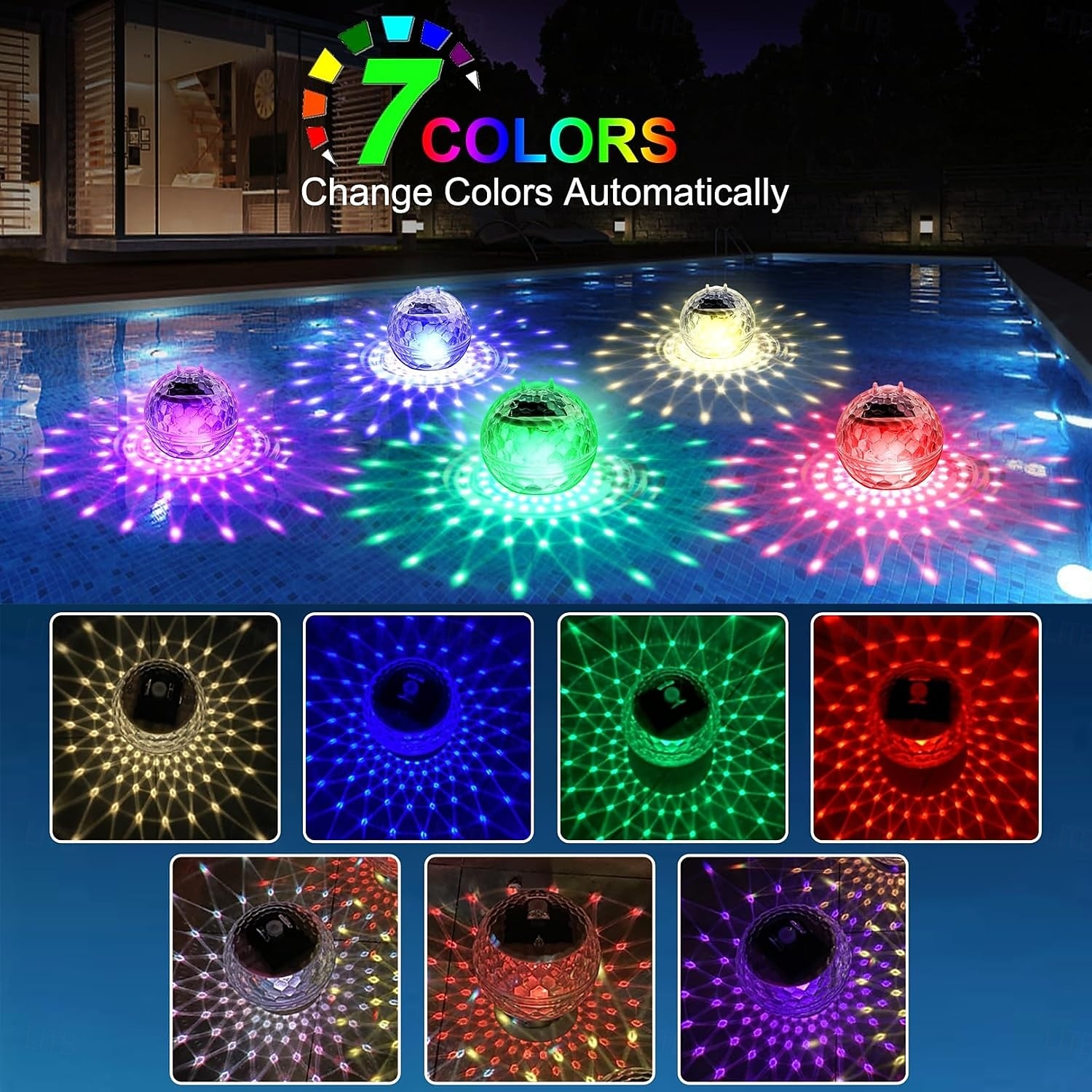 1 Pack Solar Floating Pool Lights, RGB Color Changing Solar Pool Lights IP68 Waterproof, Hangable LED Pool Light for Inground & Above Ground Pools, Outdoor Garden, Party Decor 2026 - $17.99 –P3