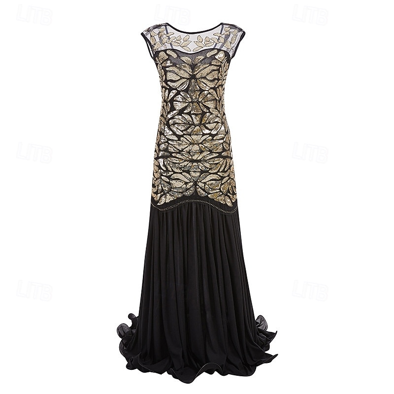 Rugido 20s 1920s Hasta el Tobillo Vestidos Vestido de noche Vestido de fiesta de graduación Sin Mangas El gran Gatsby Tallas Grandes Invitado a la boda Lentejuelas Disfraz Mujer Carnaval Mascarada 2026 - $62.99 –P1