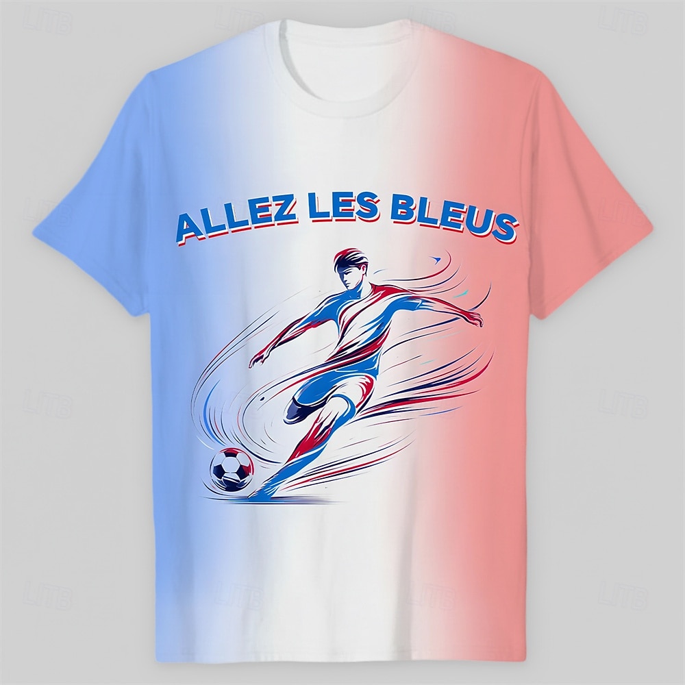 Partido Mundial de Fútbol 2026 Accesorios Ropa deportiva Camiseta gráfica Fútbol Americano Aficionado al fútbol francés Patriótico Camiseta Escote Redondo para Unisexo Adulto Impresión 3D  para 2026 - $18.99 –P2