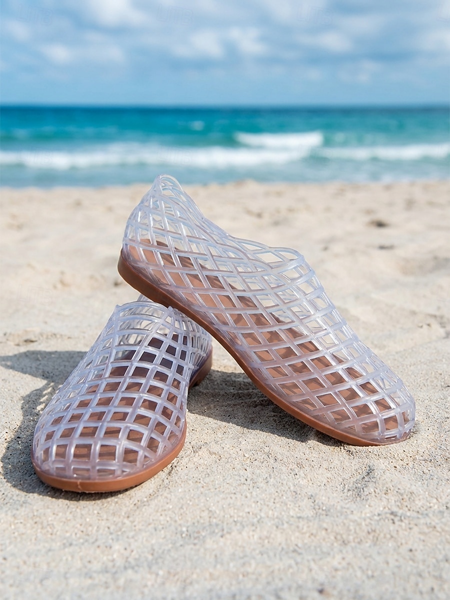 sandali da donna in gelatina rossa - scarpe da acqua traspiranti in rete traforata con comoda suola piatta per vacanze al mare &viaggio sulle isole tropicali del 2026 a $24.99 –P5