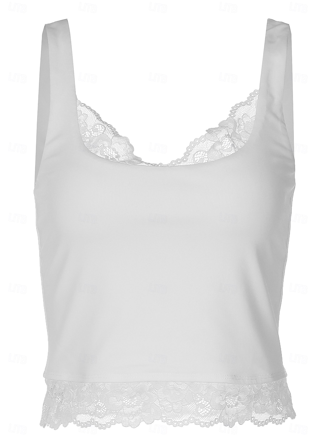 Dame Singleter Blondeskjøtetopp Helfarge Stilfull Varmt Fritid Ermeløs stropper Crop Tops Daglig Ut på byen Helg Svart Hvit Sommer Vår 2026 - $19.99 –P5