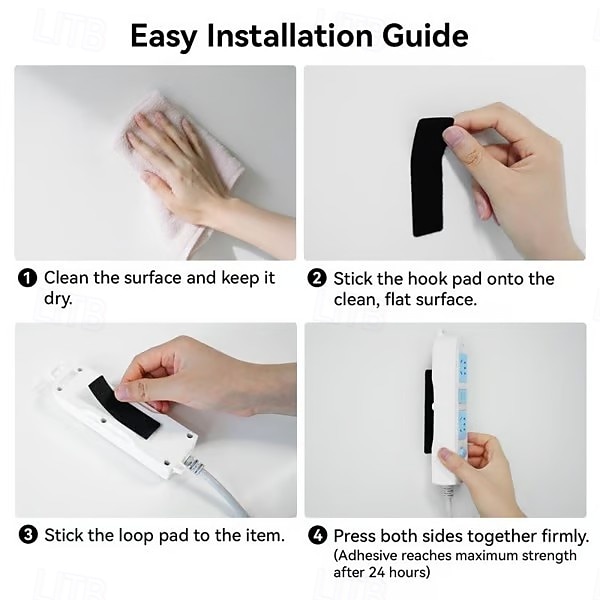 50 יחידות סרט וו ולולאה עמיד לשימוש חוזר עם גב דבק חזק - ללא צורך בקידוח, הסרה ללא נזק - אידיאלי לתליית תמונות, שלטים, מודעות - מתאים לשימוש בבית, במשרד ובסדנה 2026 - $16.99 –P4