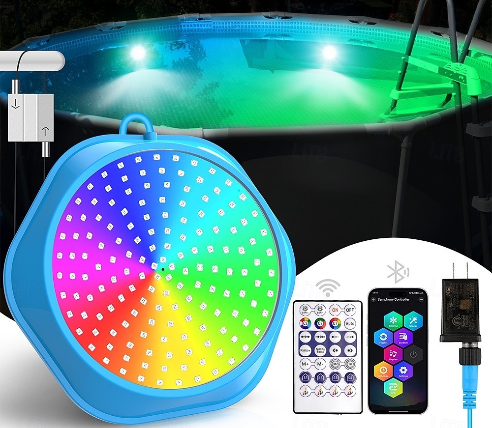 LED φώτα πισίνας με έλεγχο εφαρμογής, 20w dimmable υποβρύχιο υποβρύχιο φως με μαγνήτες, IP68 αδιάβροχα φώτα πισίνας 12v με αλλαγή χρώματος με χρονοδιακόπτη για υπέργεια πισίνα 2026 - $89.99 –P1