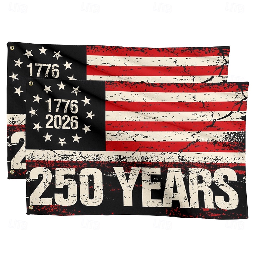 Bandera conmemorativa del 250.º aniversario de Estados Unidos (2 unidades, 1776-2026), ideal para exteriores, ideal para decoración de jardín, patio o casa. 2026 - $29.99 –P1