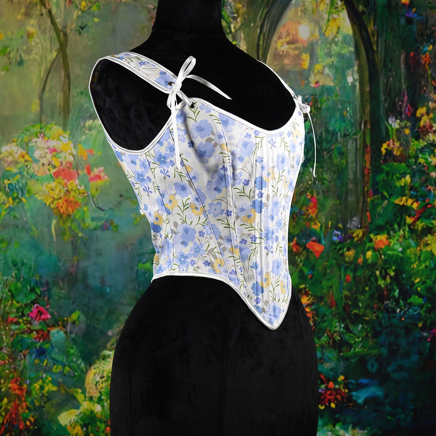 Kostymer i middelalderstil Renessanse Cottagecore Korsett Bodice Viking Bonde Blondér Blomstret Kostyme Dame Keltisk fantasi Halloween Karneval Ytelse LARP Ren Faire Voksne Korsett 2026 - $38.99 –P11