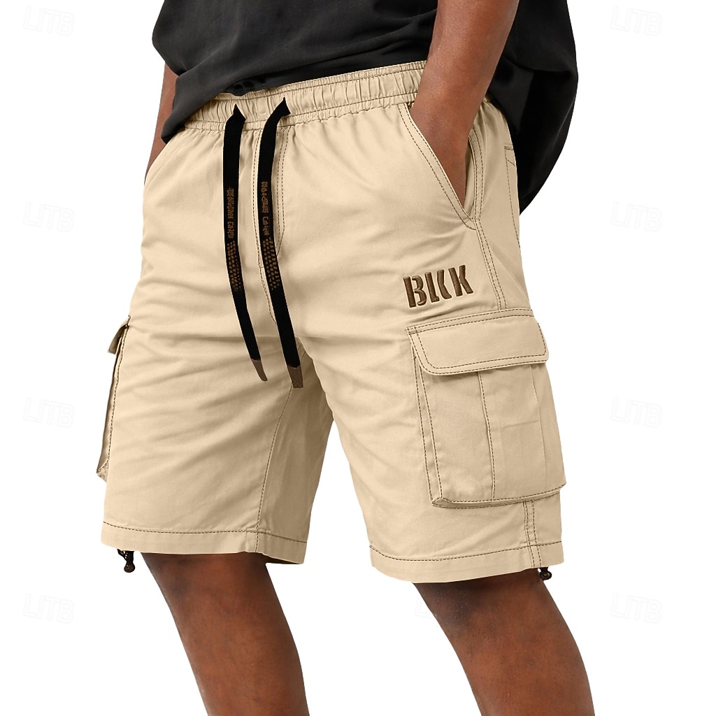Homens Calças de carga Bermuda Cargo Calção Shorts casuais Bordado Bolsos Tecido Conforto Comprimento do joelho Casual Ao ar livre Streetwear Moda Roupa de rua Camuflagem cáqui Camuflagem - Verde de 2026 por $26.99 –P5