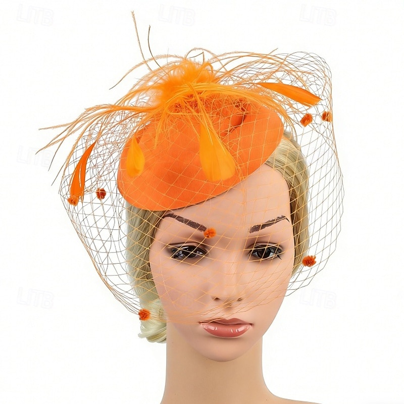 Fascinator Piume Rete Matrimonio Compleanno Vintage Carino Retrò Con Piuma Tulle Copricapo Copricapo del 2026 a $11.49 –P2