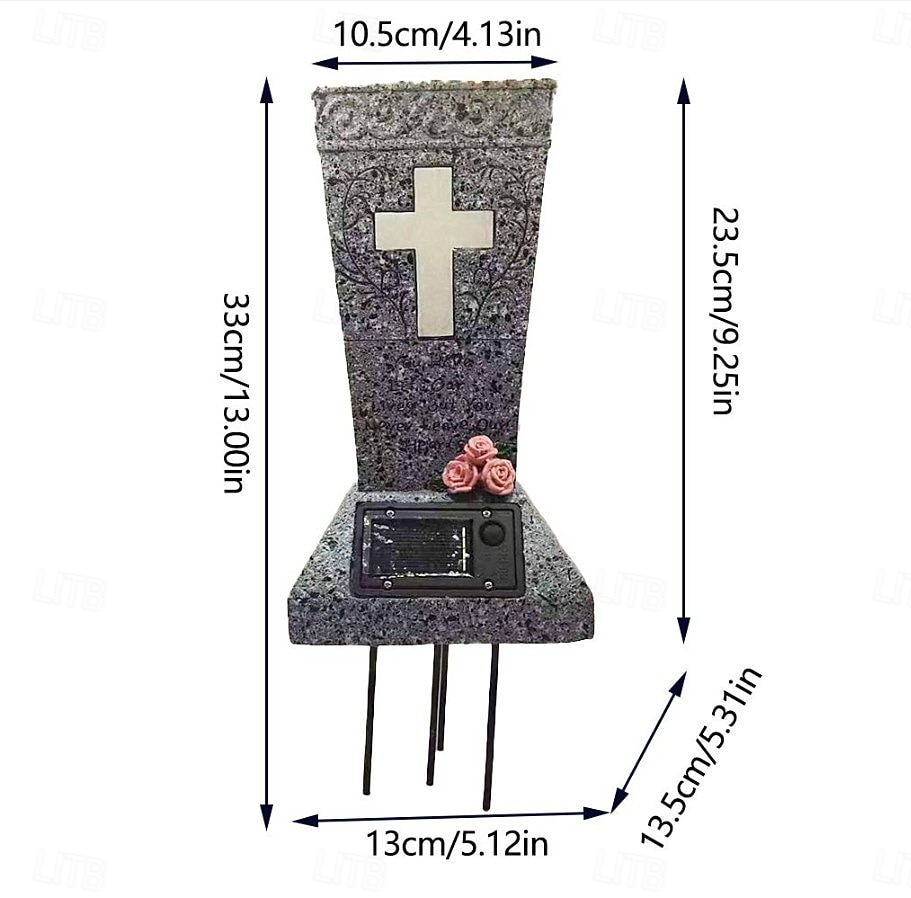 Cemetery Vase with Solar Cross LED, Decorations for Grave, Headstones Vases for Fresh/Artificial Flowers, Memorial Gifts 2026 - $28.99 –P2