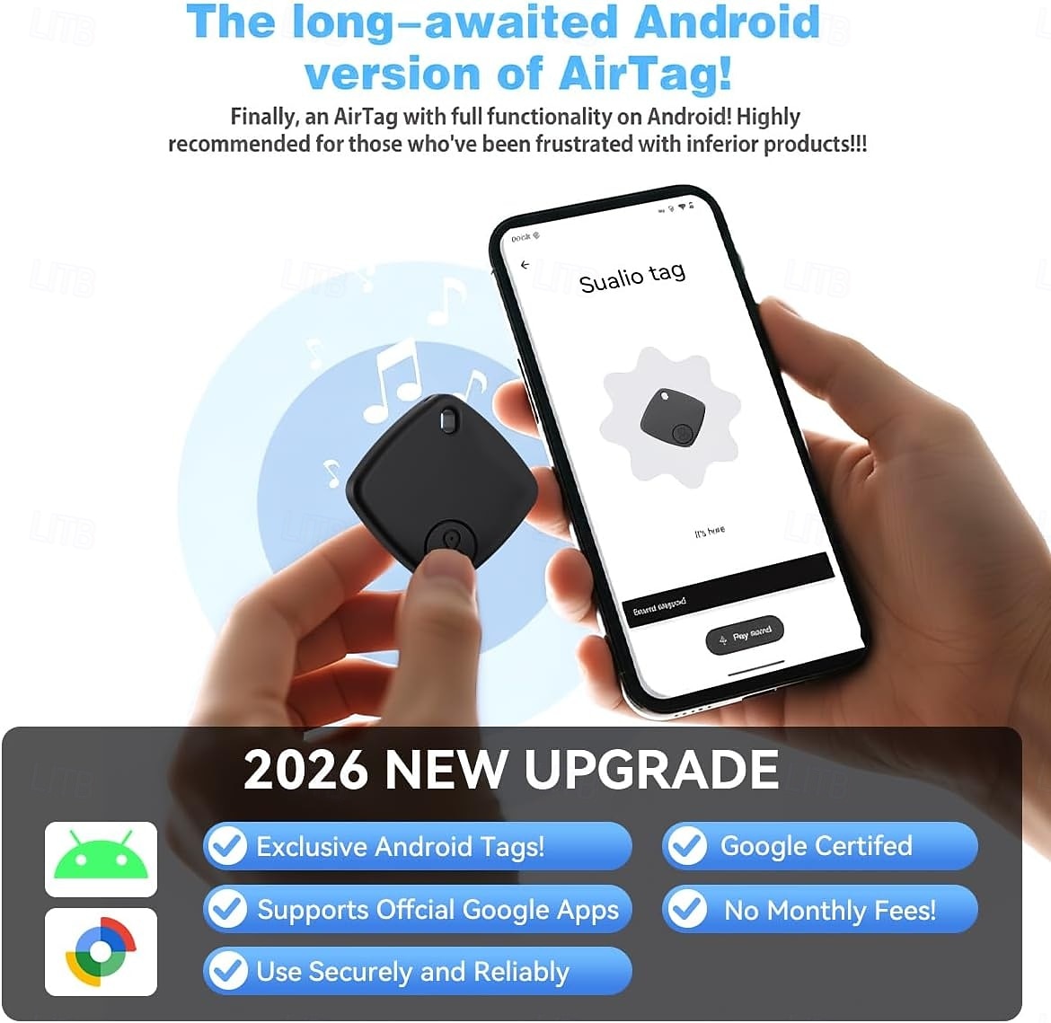 Air Tracker 4 Pack, Model Bluetooth Tracker Tags, Android Tracker Tags Compatible with the Google Find Hub App, Bluetooth Luggage Tracker Smart Tags for Finding Keys, Backpacks, Suitcases 2026 - $33.99 –P5