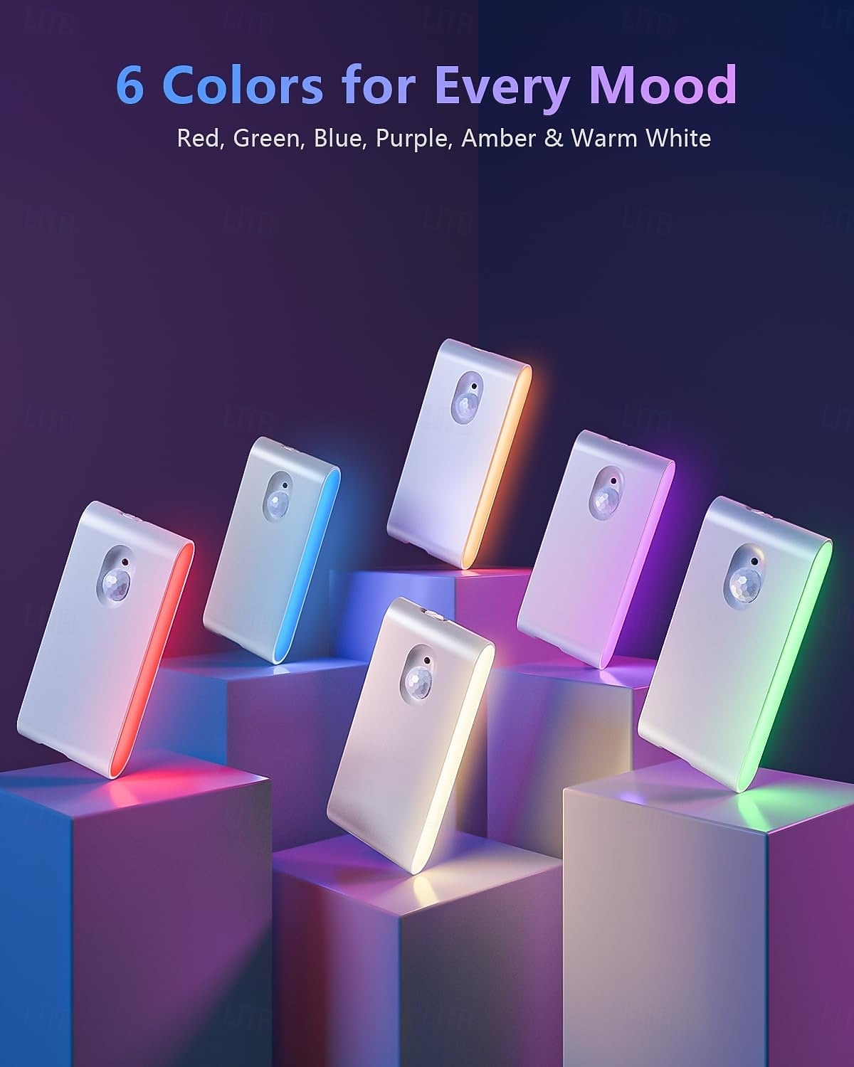 2/4 Packs Stair Lights Indoor, RGB & Warm White Motion Sensor Night Light, Color Changing Motion Sensor Light Indoor, Rechargeable Night Light for Stair,Hallway, Bathroom, Cabinet, Closet, Kitchen 2026 - $17.99 –P1